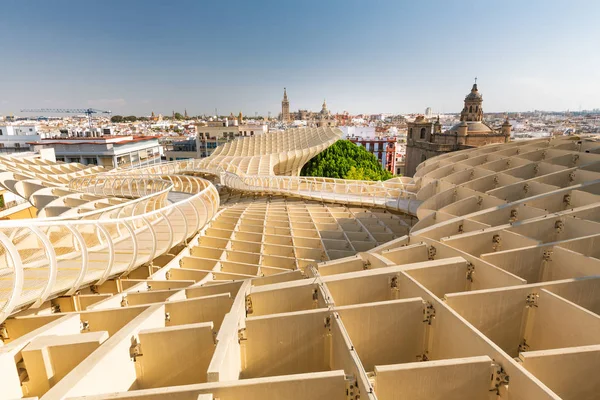 Sevilla Spanien Panoramablick Von Der Spitze Des Weltraumsonnenschirms Metropol Setas — Stockfoto