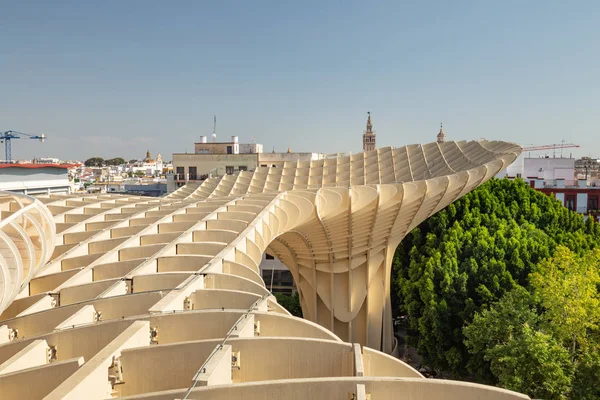 Sevilla Por Noche Arquitectura Moderna Ser Diseño Jrgen Mayer Metropol —  Fotos de Stock