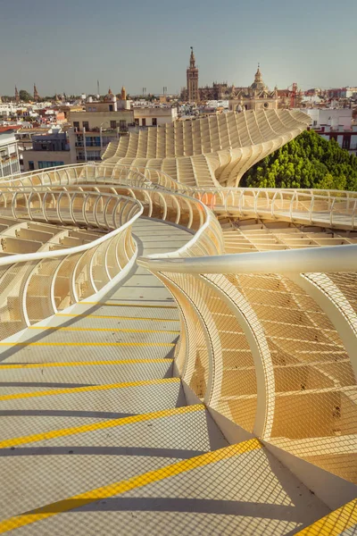 Sevilla Spanien Panoramablick Von Der Spitze Des Weltraumsonnenschirms Metropol Setas — Stockfoto