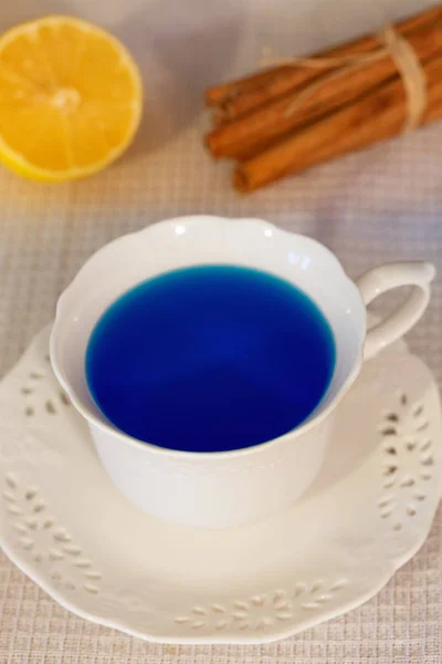 Blauwe Thee Oolong Van Bloem Van Clitoria — Stockfoto