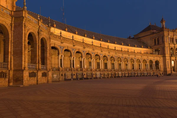 Night View Plaza Espana Seville Andalusia Spain — Stock Photo, Image