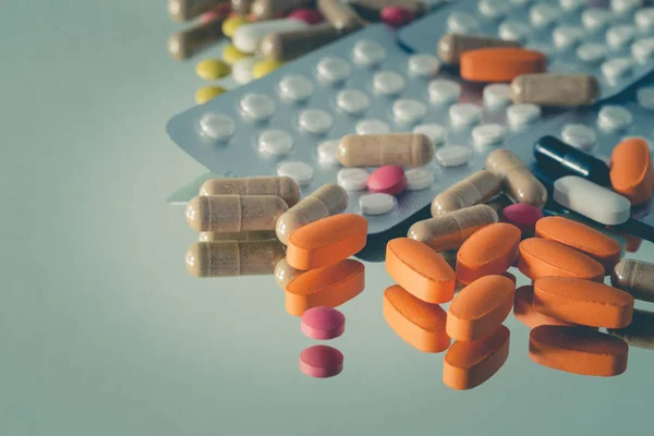 Gyógyszerek Különféle Tabletta — Stock Fotó
