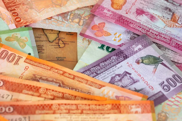 Pieniądze Sri Lanki Rupia Różnych Wyznań — Zdjęcie stockowe