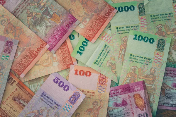Деньги Шри Ланки Рупии Различных Деноминаций — стоковое фото