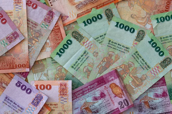 Деньги Шри Ланки Рупии Различных Деноминаций — стоковое фото