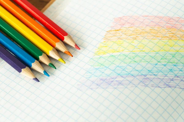 Bandiera Lgbt Disegnata Quaderno Scolastico — Foto Stock