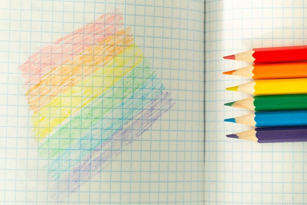 Bandiera Lgbt Disegnata Quaderno Scolastico — Foto Stock