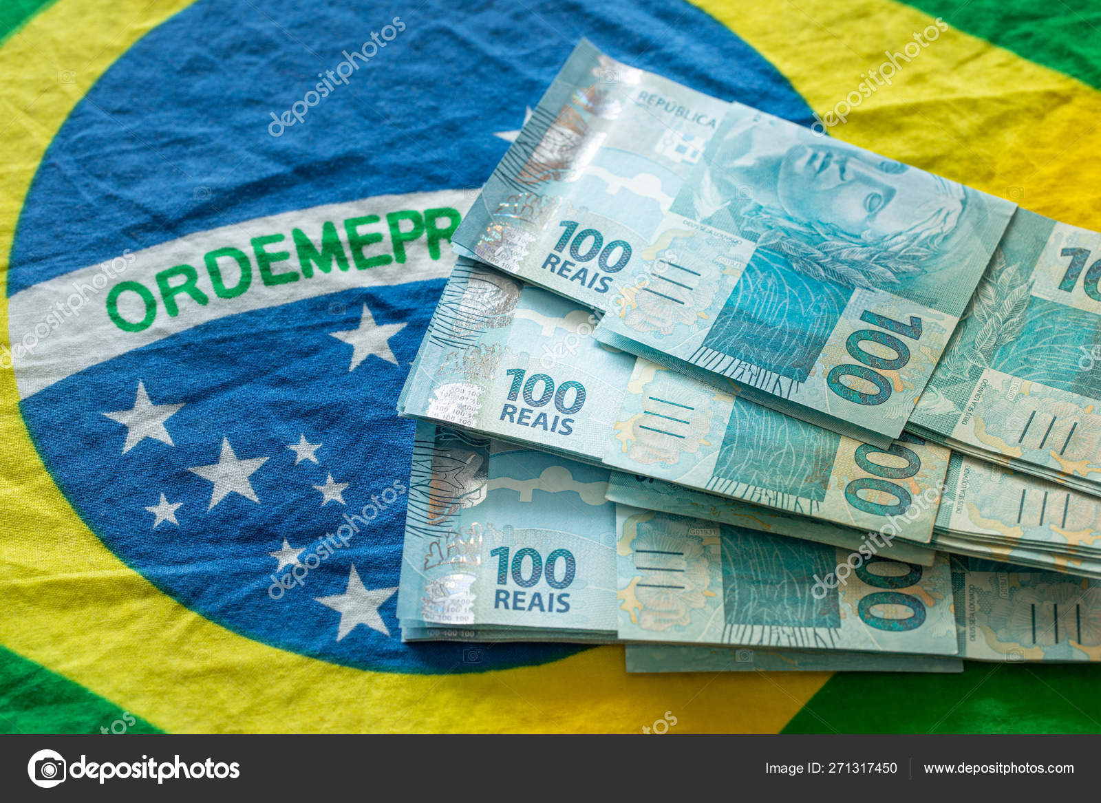 Brazilian Money Denominations 100 Reais — Stock Photo © rochu_2008  #271317450