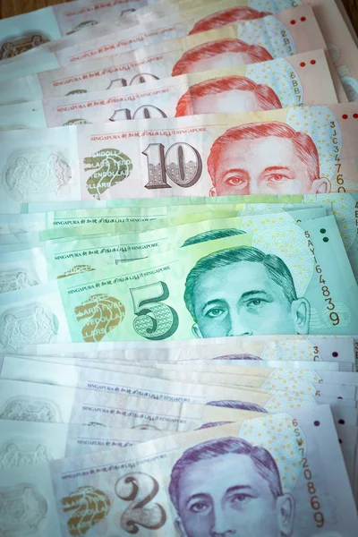 Singapur Dólares Vista Las Diversas Denominaciones — Foto de Stock