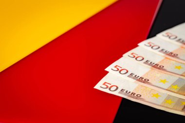 Euro banknotlu bir Alman bayrağı