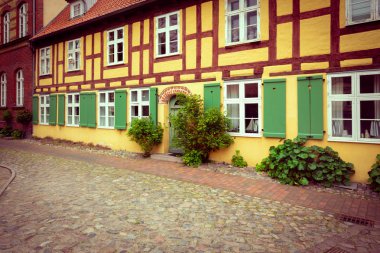 Stralsund. Doğu Almanya 'da liman kentinin tarihi mimarisi