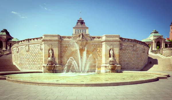Szczecin Polen Historische Architektur Und Brunnen Der Altstadt — Stockfoto