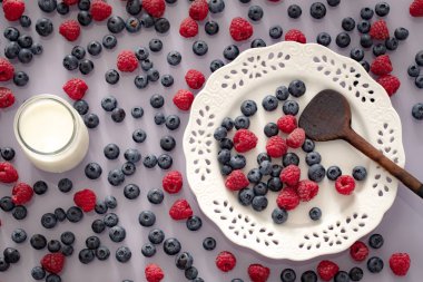 Mevsimsel meyveler, yaban mersini ve ahududu