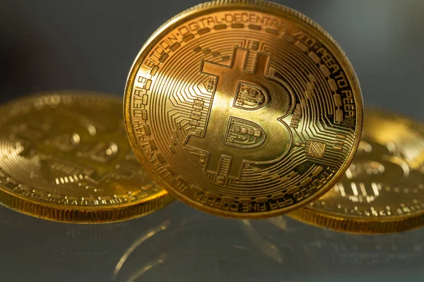 Dinero Virtual Moneda Bitcoin — Foto de Stock