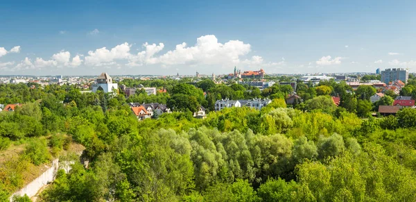Krakow Den Gröna Sidan Staden Panorama — Stockfoto