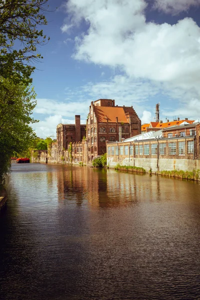 Szczecin Anciennes Usines Abandonnées Sur Rive Rivière Odra Dans Vieille — Photo