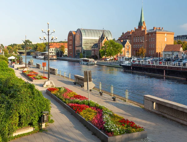 Bydgoszcz Gamla Stan Utsikt Över Brda River Waterfront Och City — Stockfoto