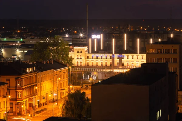 Bydgoszcz Bahnhof Nachtsicht August 2019 — Stockfoto