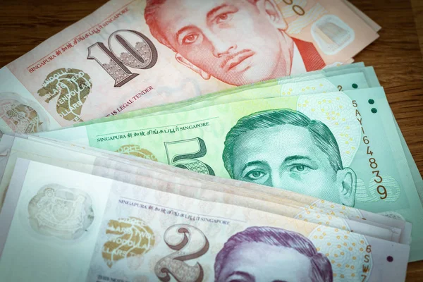 Dinero Singapur Dólares Diferente Valor — Foto de Stock