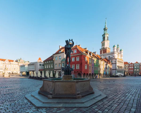 Poznan Polonya Bir Yaz Tatili Gününde Eski Şehir Meydanında Tarihi — Stok fotoğraf