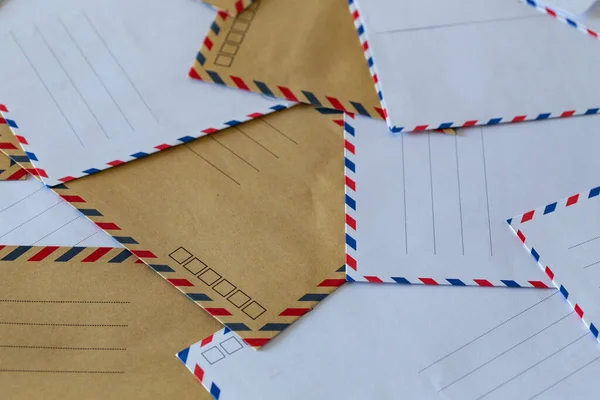 Unaddressed Stylish Envelopes Concept Letters Parcels Mail — Stock Photo, Image