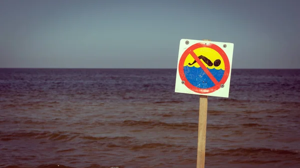 Yüzmek Yasak Denizde Bırakmak Yasak — Stok fotoğraf