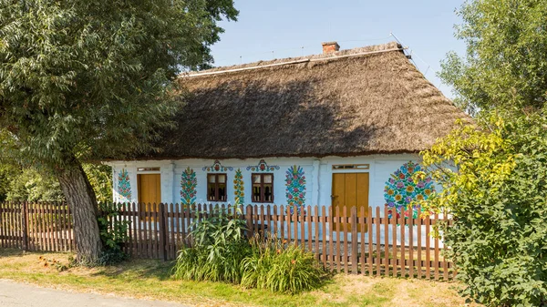 Традиційно Малювали Будинки Квітковими Мотивами Colorful Village Zalipie Lesser Poland — стокове фото