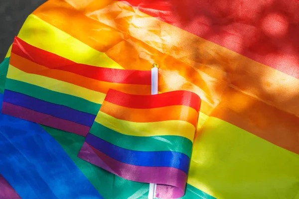 Las Brillantes Banderas Color Las Minorías Sexuales Lgbt — Foto de Stock