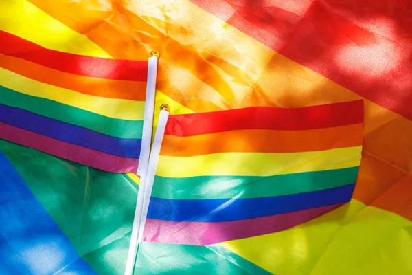 Les Drapeaux Aux Couleurs Chatoyantes Des Minorités Sexuelles Lgbt — Photo