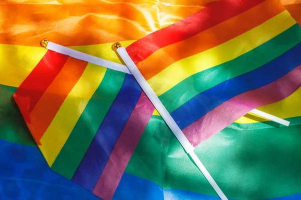 Las Brillantes Banderas Color Las Minorías Sexuales Lgbt — Foto de Stock