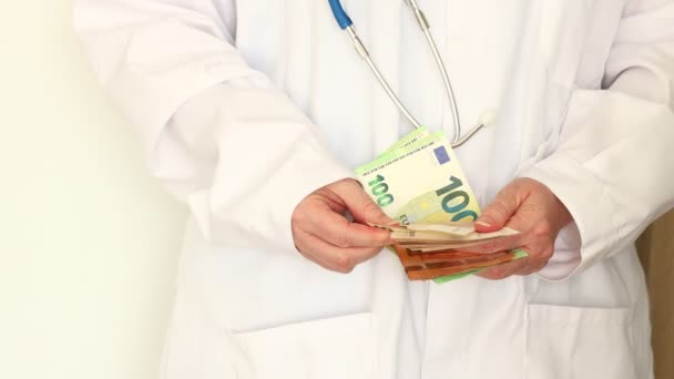 Política Sanitaria Unión Europea Práctica Médica Privada Ingresos Médicos Soborno — Vídeos de Stock