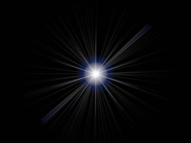 Parlama ışık efekti. Yıldız patlaması. 3D çizim. 3D projektör. Işık efekti. 3D render. Dijital Lens Flare. Mercek parlaması. Arka plan.