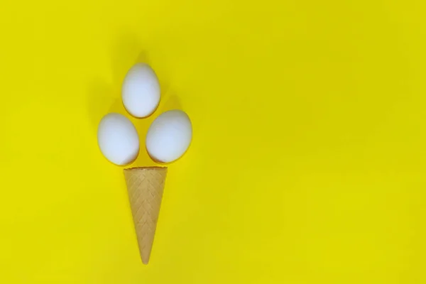 Minimalismo Comida Estilo Moda Conceito Páscoa Contexto Abstrato Ovos Brancos — Fotografia de Stock