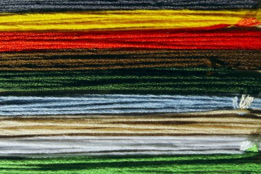 Soyut Renkli Arkaplan Dokusu. Kırpılmış Renkli Pamuk İplikleri.  