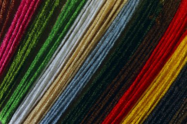 Soyut Renkli Arkaplan Dokusu. Kırpılmış Renkli Pamuk İplikleri.  