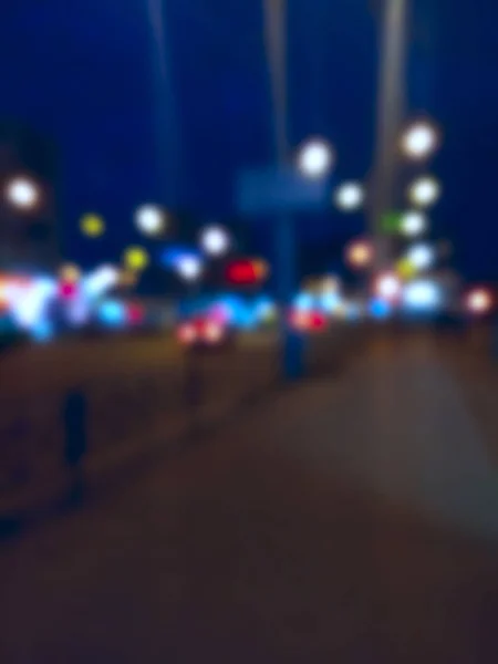 Wazig Beeld Van Nacht Stad Lichten Abstract Kleurrijke Wazige Achtergrond — Stockfoto