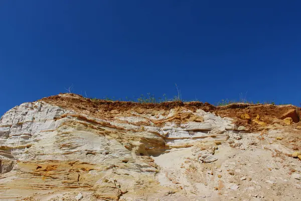 Top Mountain Blue Sky Background Inglés Textura Piedra Una Hermosa — Foto de Stock