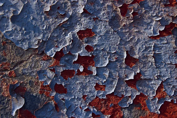 Old Cracked Paint Wall Old Wall Texture Red Blue Colors — Stock Photo, Image