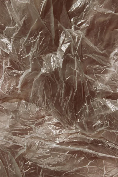 Colpo Ritagliato Sacchetto Plastica Sfondo Cellophane Vicino Plastica Concetto Ambientale — Foto Stock