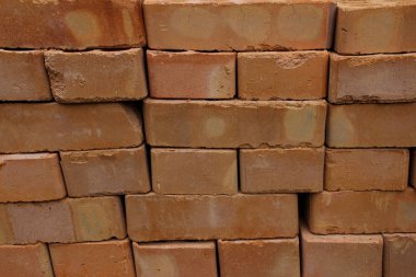 Metin için kopya alanı bir sürü tuğla duvar doku arka plan. İnşaat konsepti. 