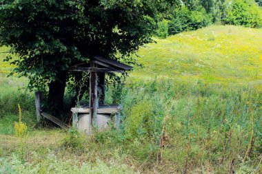 Soyut kırsal arka plan. Doğa, tarım, seyahat, manzara konsepti.