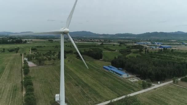 Utvecklingen Alternativ Energi Kina Wind Turbine Parken Ligger Nära Beijing — Stockvideo