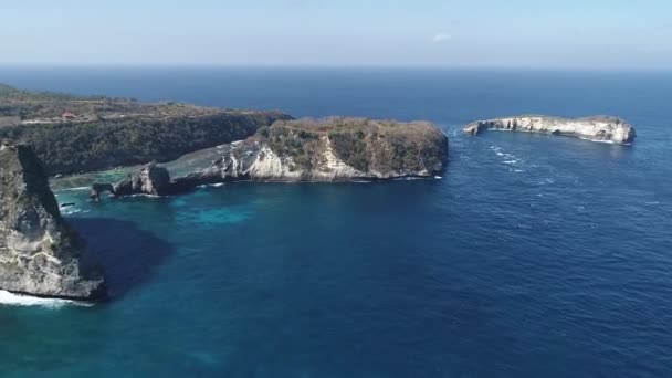 Ilha Nusa Penida Cenário Incrível Ilha Nusa Penida Filmado Drone — Vídeo de Stock