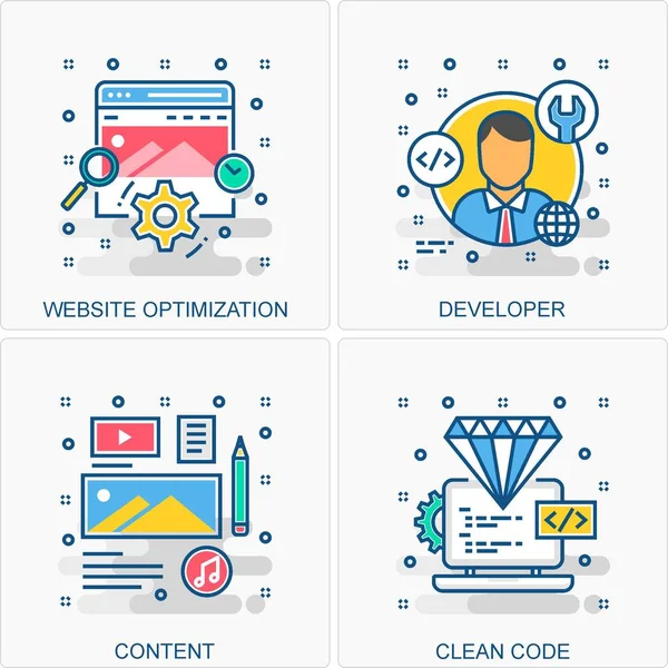 Bunlar Yüksek Kalite Simge İllüstrasyonu. Tüm İş, Finans, Terfi ve diğer farklı kavramları içeriyor. Hepsi aynı yerde..