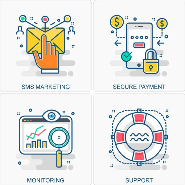 Bunlar Yüksek Kalite Simge İllüstrasyonu. Tüm İş, Finans, Terfi ve diğer farklı kavramları içeriyor. Hepsi aynı yerde..