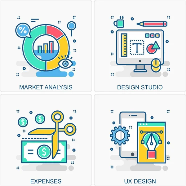 Bunlar Yüksek Kalite Simge İllüstrasyonu. Tüm İş, Finans, Terfi ve diğer farklı kavramları içeriyor. Hepsi aynı yerde..
