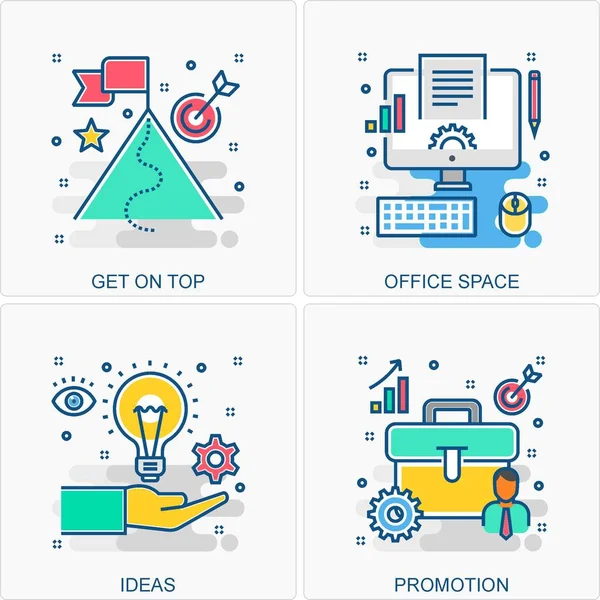 Bunlar Yüksek Kalite Simge İllüstrasyonu. Tüm İş, Finans, Terfi ve diğer farklı kavramları içeriyor. Hepsi aynı yerde..