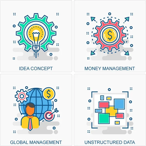 Bunlar Yüksek Kalite Simge İllüstrasyonu. Tüm İş, Finans, Terfi ve diğer farklı kavramları içeriyor. Hepsi aynı yerde..