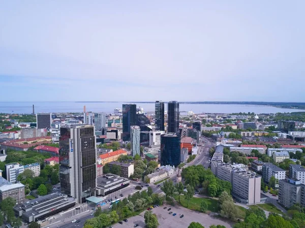Tallinn Estonya Mayıs 2018 Hava Cityscape Modern Uzun Boylu Gökdelen — Stok fotoğraf