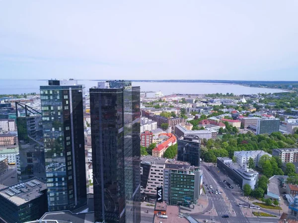 Tallinn Estland Mai 2018 Luftbild Eines Modernen Geschäftsfinanzviertels Mit Hohen — Stockfoto